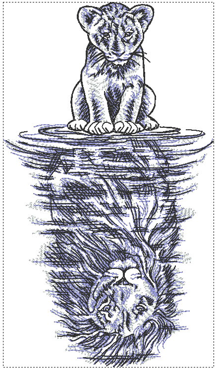 Serviettes de bain avec broderie - Lion Lionceau avec Reflet 1