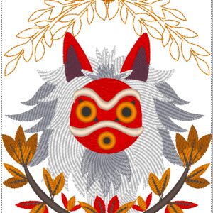 Serviettes de bain avec broderie - Princesse avec masque et feuilles 2