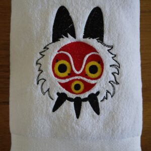 Serviettes de bain avec broderie - Princesse avec masque 1