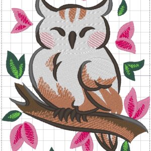 Serviettes de bain avec broderie - Hibou Japonais 1